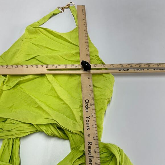 Esteban Cortazar Top Womens Small Green Tie Around Halter Jacquard - Picture 9 of 10